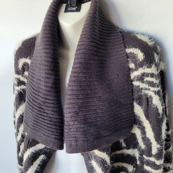 NWT Olivia m. Fuzzy Knit Shawl Collar Charcoal XL - Picture 3 of 9